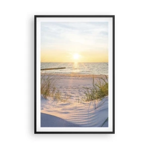 Plakat w czarnej ramie - Morza szum, ptaków śpiew, dzika plaża pośród traw… - 61x91 cm