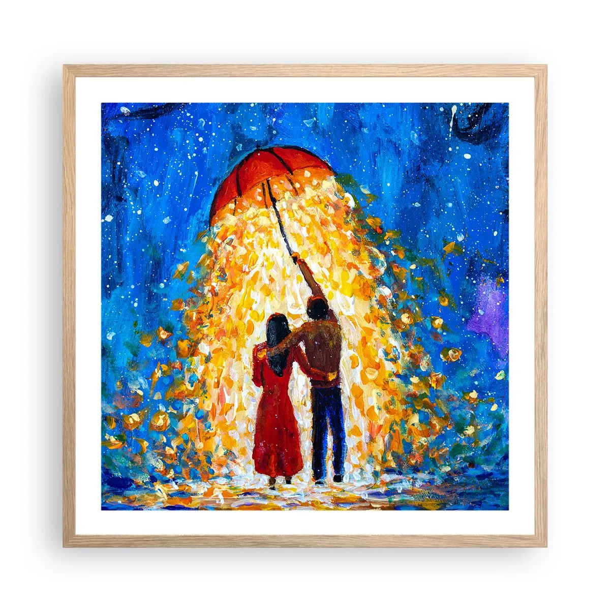 Plakat w ramie jasny dąb - Magia deszczowego wieczoru? - 60x60 cm