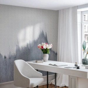 Fototapeta Premium Canvas - Abstrakcyjna szara kompozycja w minimalistycznym stylu - 100x70cm - Tajemniczy zapis - Nowoczesna dekoracja ścienna do salonu i sypialni ARTTOR