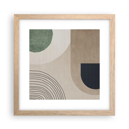 Plakat w ramie jasny dąb - Łagodność owalu - 30x30 cm
