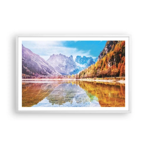 Plakat w białej ramie - A w górach już jesień - 91x61 cm