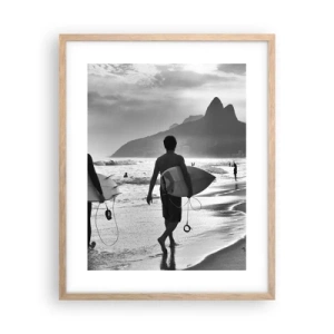 Plakat w ramie jasny dąb - Samba na jedną falę - 40x50 cm