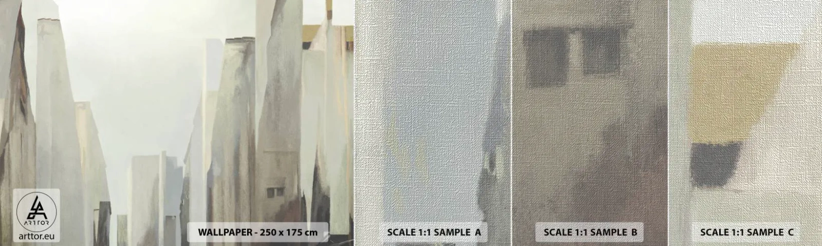 Fototapeta Próbka Premium Canvas - Sen o mieście - Minimalistyczny, Jasny, Miasto - 100x30 cm