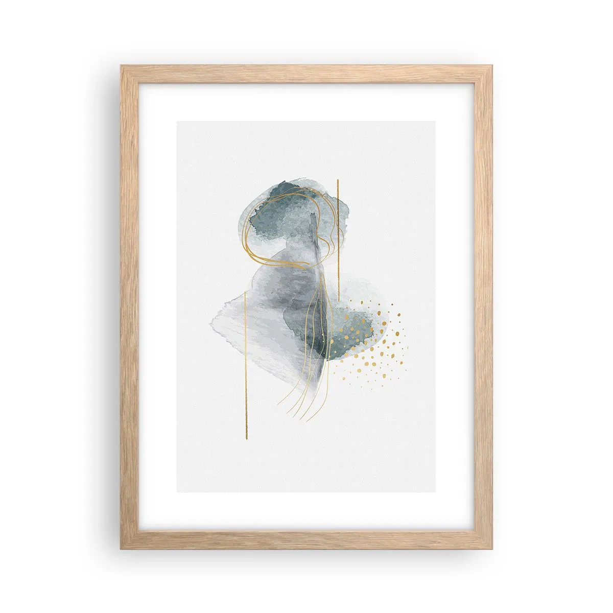 Plakat w ramie jasny dąb - O związkach szarości i złota - 30x40 cm