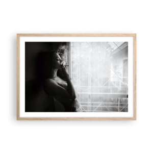 Plakat w ramie jasny dąb - Zmysłowa chwila - 70x50 cm
