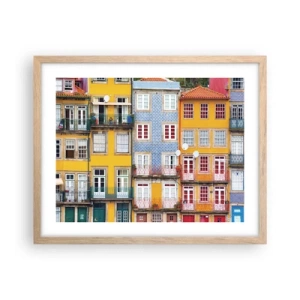 Plakat w ramie jasny dąb - Barwy starego miasta - 50x40 cm