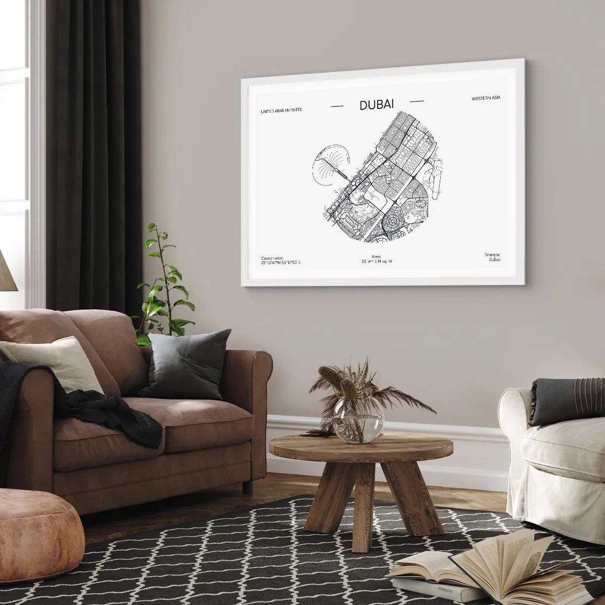 Plakat w białej ramie - Anatomia Dubaju - 40x30 cm