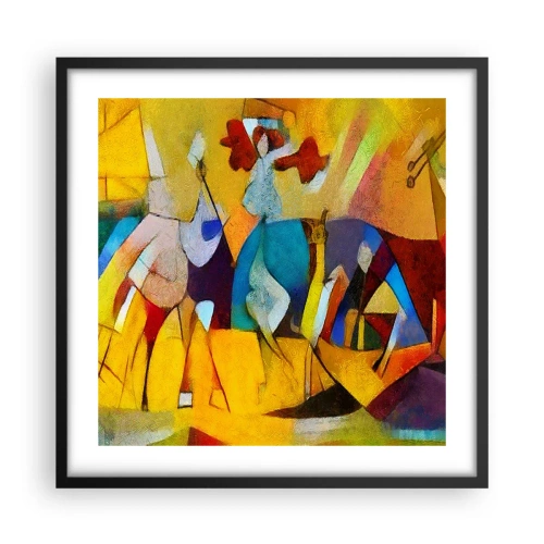 Plakat w czarnej ramie - Słońce - życie - radość - 50x50 cm