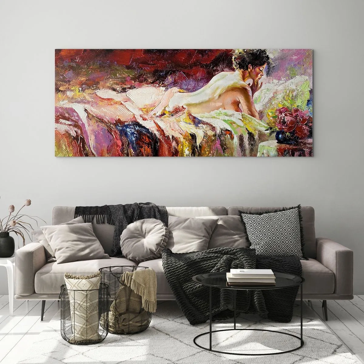 Obraz na szkle - Zamyślona Wenus - 100x40 cm
