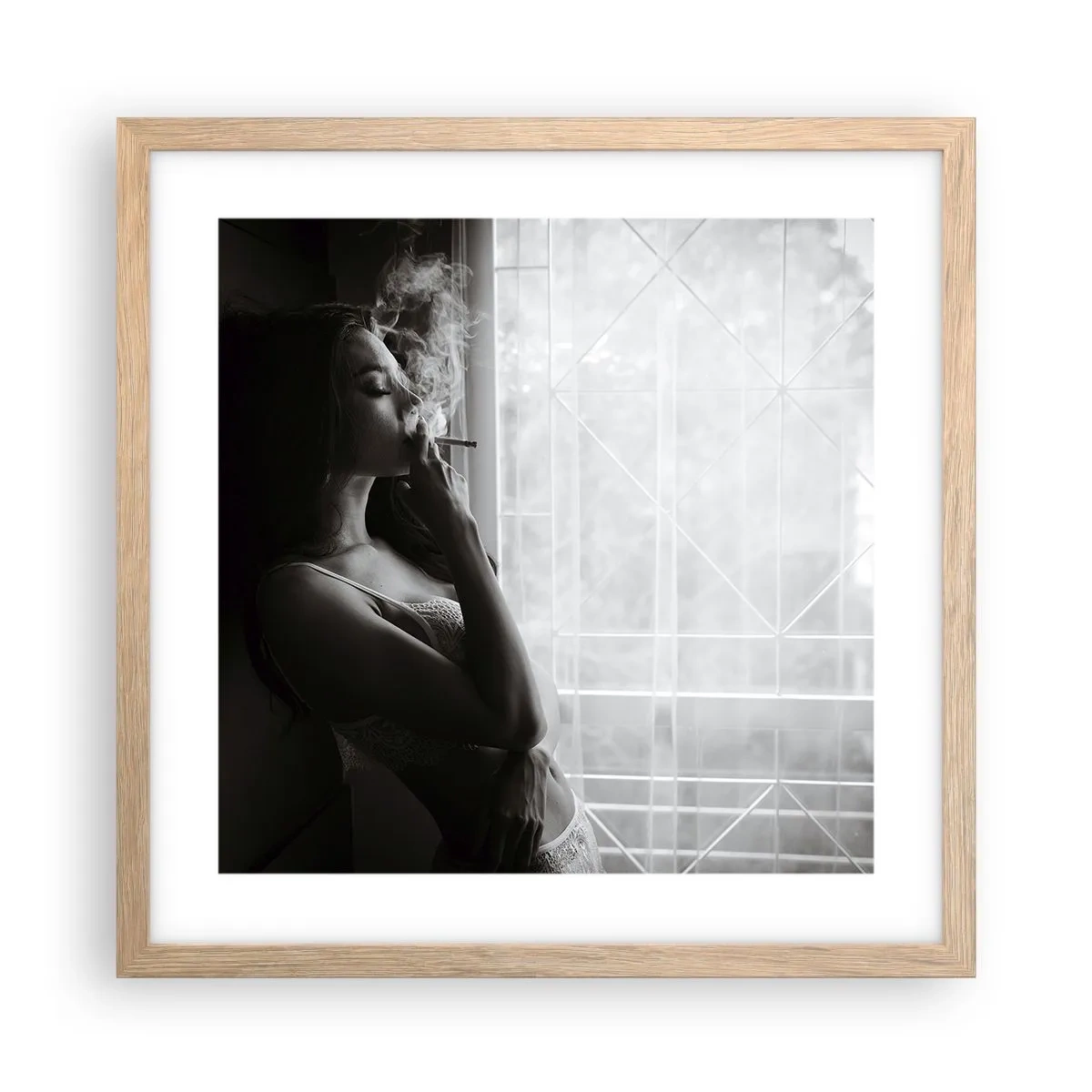 Plakat w ramie jasny dąb - Zmysłowa chwila - 40x40 cm