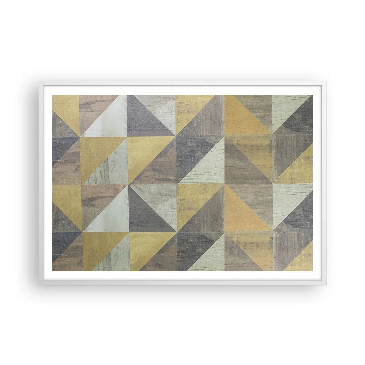Plakat w białej ramie - Pod kątem trójkąta - 100x70 cm