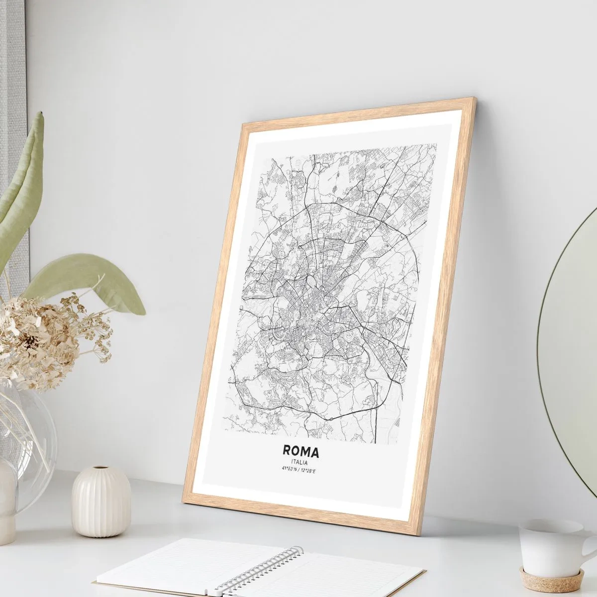 Plakat w ramie jasny dąb - Rzymski krąg - 70x100 cm