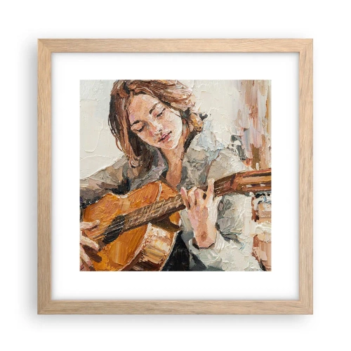 Plakat w ramie jasny dąb - Koncert na gitarę i dziewczęce serce - 30x30 cm