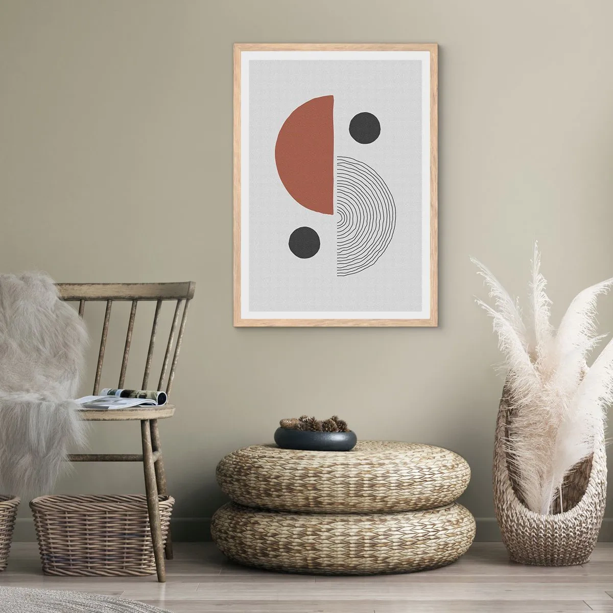 Plakat w ramie jasny dąb - Doskonałość koła - 30x40 cm