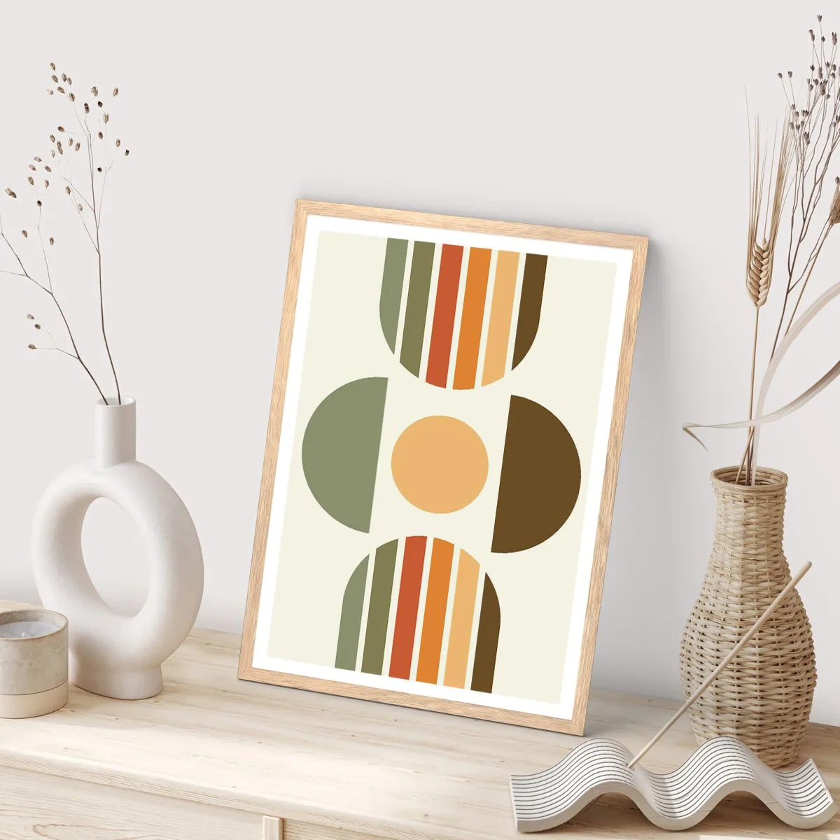 Plakat w ramie jasny dąb - W kolorach ziemi - 70x100 cm