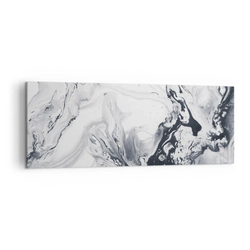 Obraz na płótnie - Monochromatyczny abstrakcyjny wzór z efektem marmuru - 140x50cm - Wnętrze Ziemi - Nowoczesna dekoracja ścienna do salonu i sypialni ARTTOR