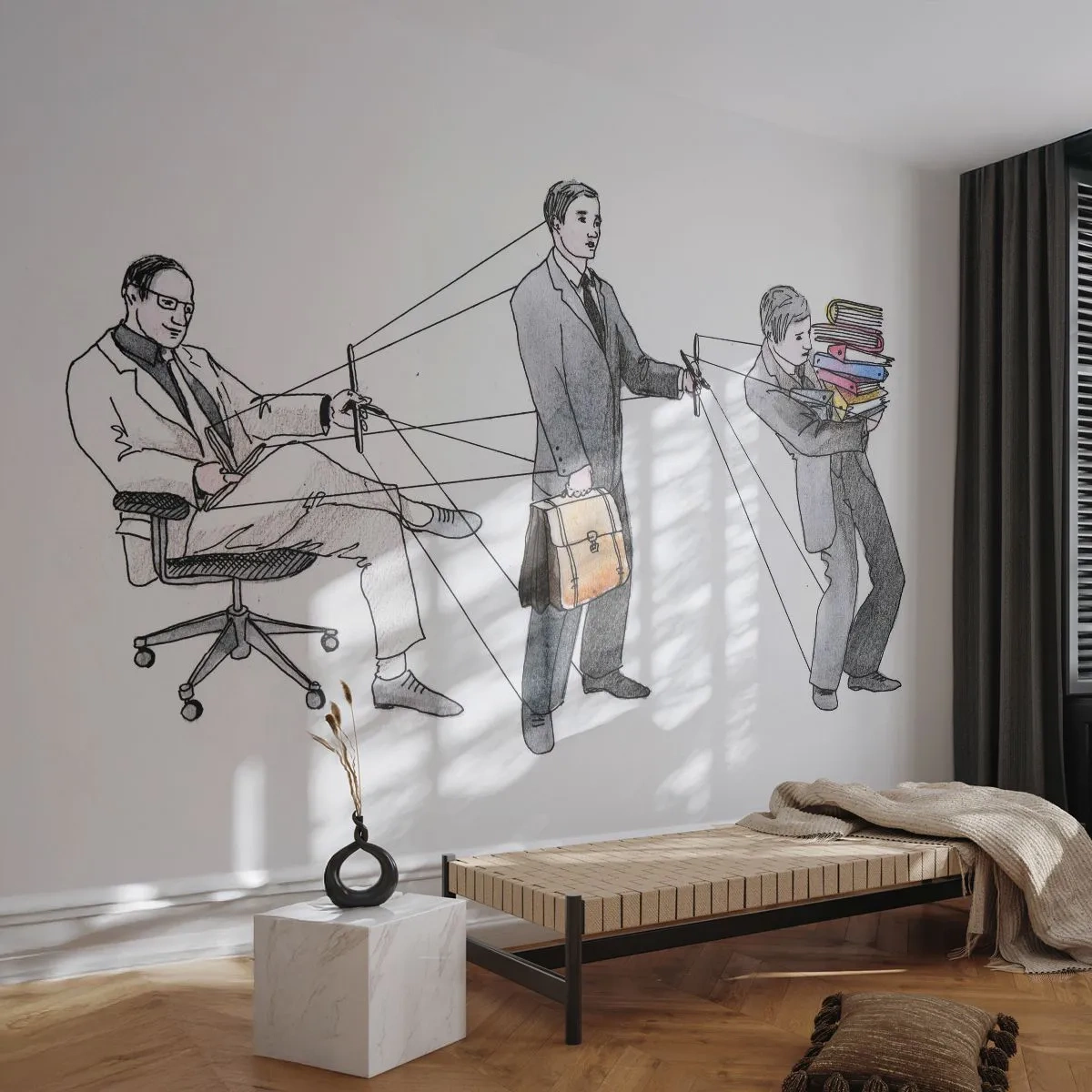 Fototapeta Samoprzylepna Deluxe Sticker - Każdy swego pana ma - Abstrakcja, Mężczyzna, Praca - 400x280 cm