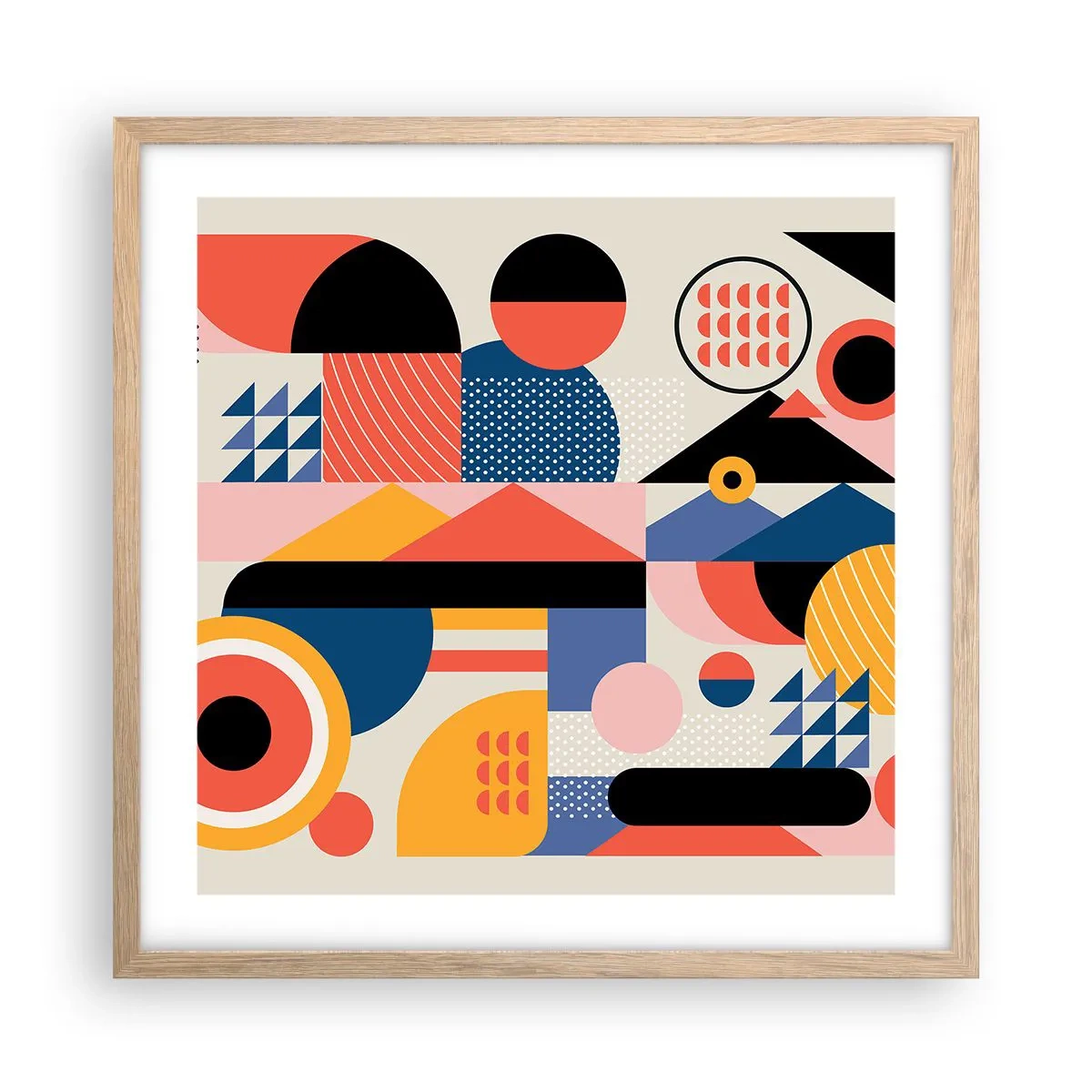 Plakat w ramie jasny dąb - Kompozycja: pobaw się - 50x50 cm