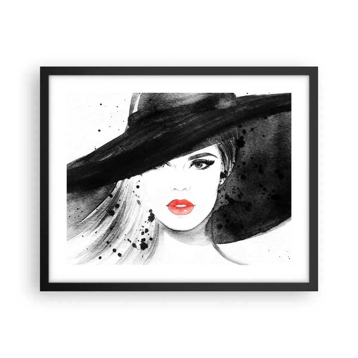 Plakat w czarnej ramie - Dama w czerni - 50x40 cm