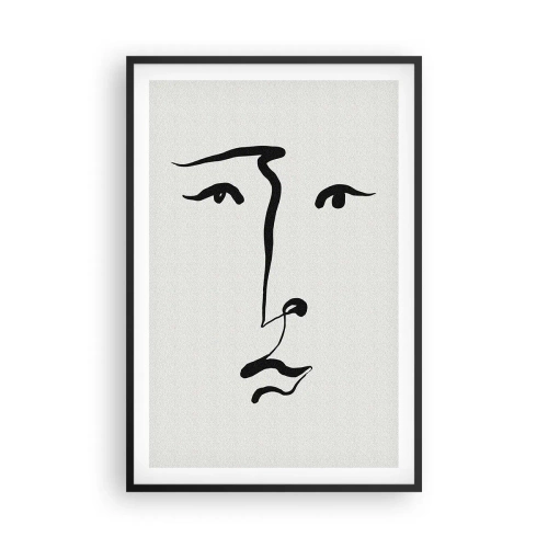 Plakat w czarnej ramie - Portret jedną kreską - 61x91 cm