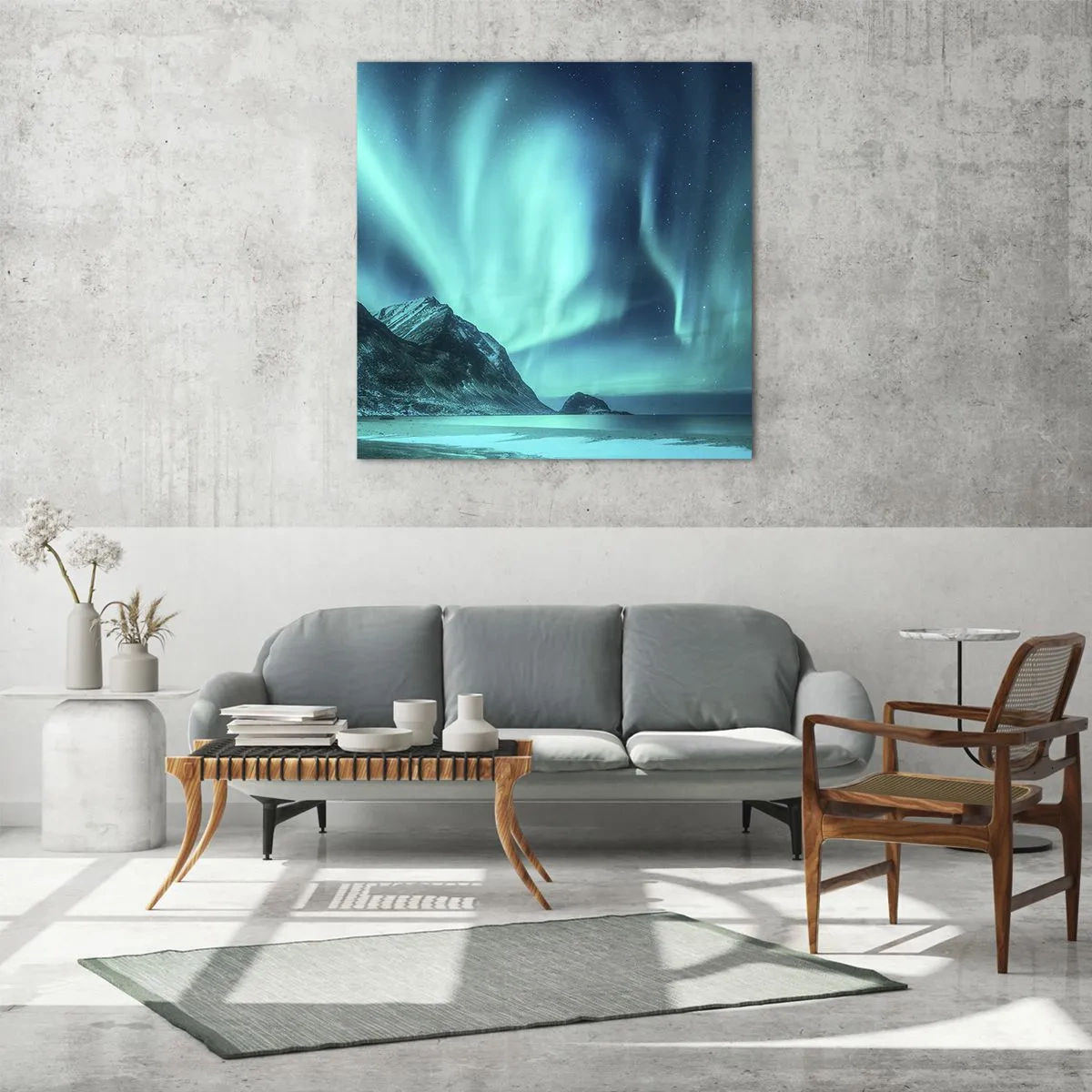 Obraz na szkle - Cuda północy - 50x50 cm