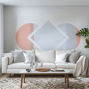 Fototapeta Premium Sand - Geometryczna abstrakcja w pastelowych kolorach - 100x70cm - Sytuacja jest jasna - Nowoczesna dekoracja ścienna do salonu, kuchni i sypialni ARTTOR