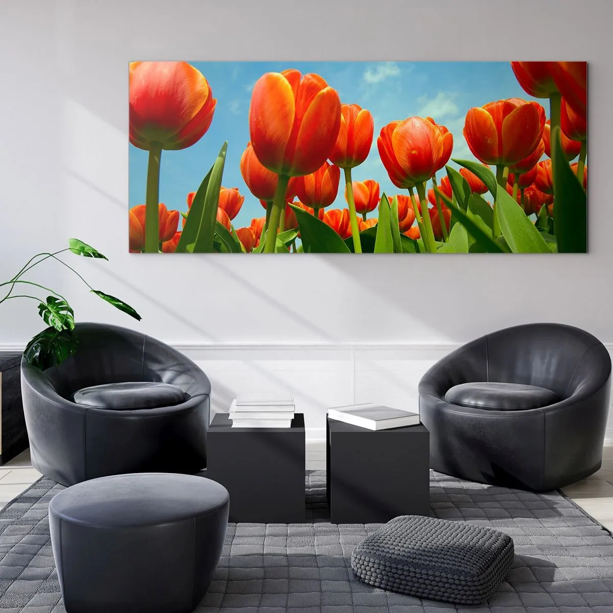 Obraz na szkle - Oprócz błękitnego nieba nic im w życiu nie potrzeba - 90x30 cm