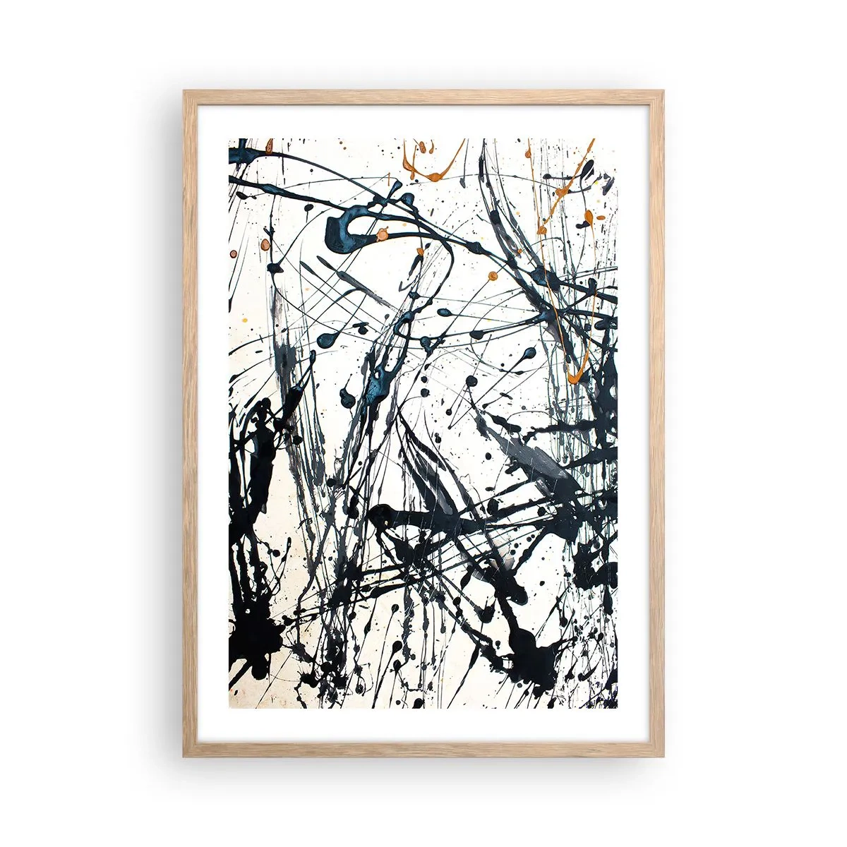 Plakat w ramie jasny dąb - Abstrakcja ekspresjonistyczna - 50x70 cm