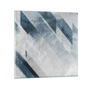 Obraz na szkle - Kompozycja przestrzenna – ruch szarości - 60x60 cm