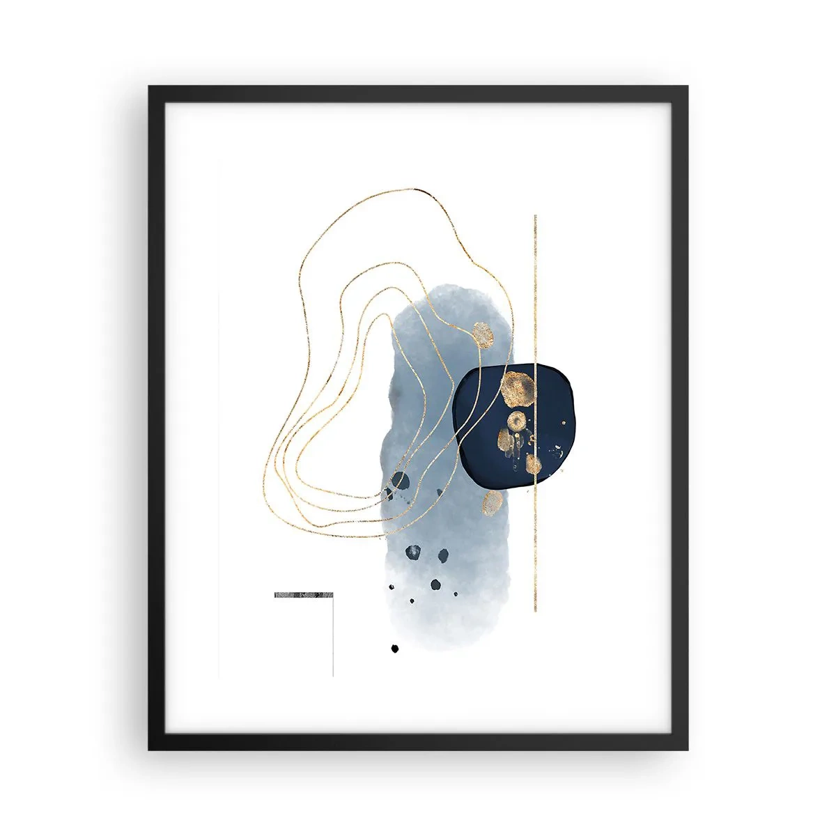 Plakat w czarnej ramie - Niebiesko-złota fantazja - 40x50 cm