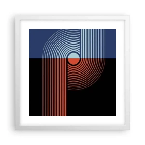 Plakat w białej ramie - W geometrycznym uścisku - 40x40 cm