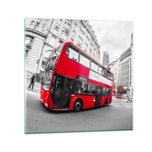 Obraz na szkle - Londyn tradycyjnie - by bus - 60x60 cm