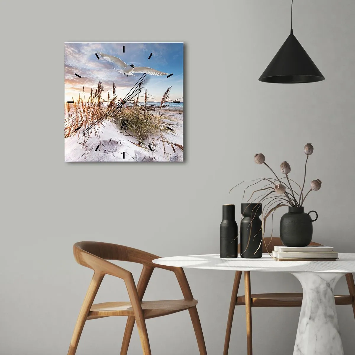 Zegar ścienny - Wiatr od morza - 30x30 cm