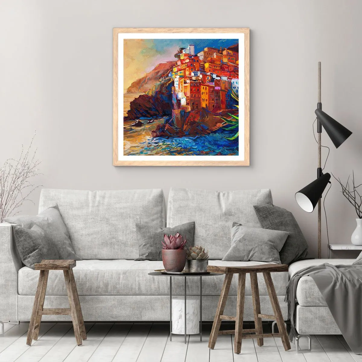 Plakat w ramie jasny dąb - Włoskie klimaty - 40x40 cm