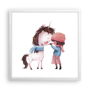 Plakat w białej ramie - Zimowa opowieść - 50x50 cm