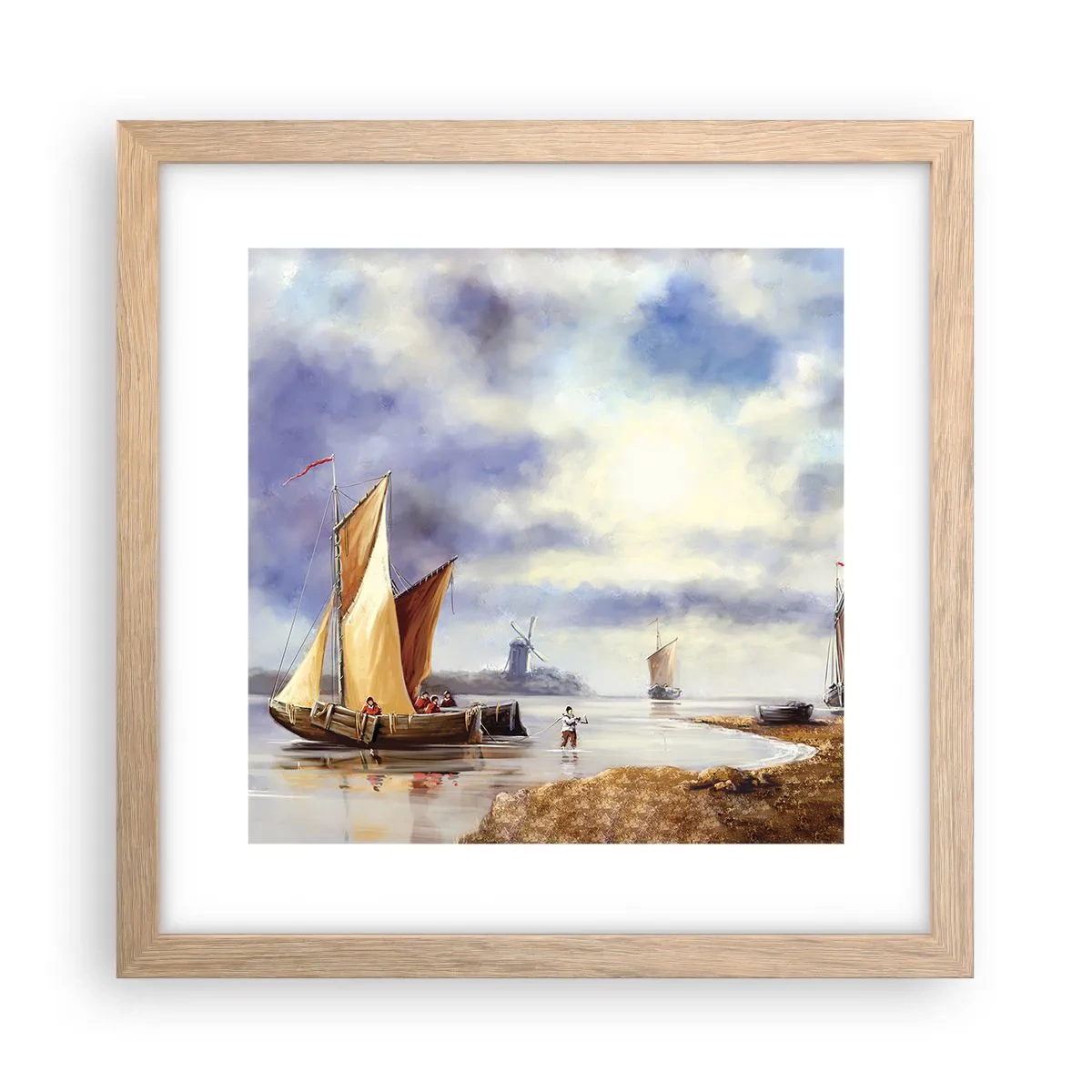 Plakat w ramie jasny dąb - Powrót żeglarzy - 30x30 cm