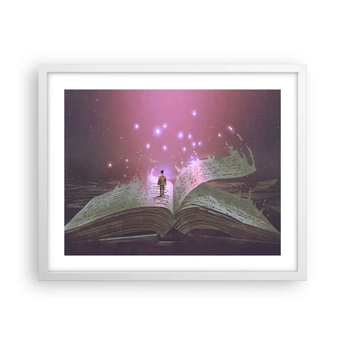 Plakat w białej ramie - Zaproszenie do innego świata - przeczytaj! - 50x40 cm