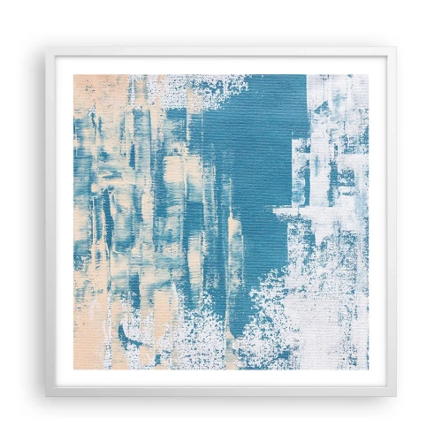 Plakat w białej ramie - Przez lodowy sopel - 60x60 cm