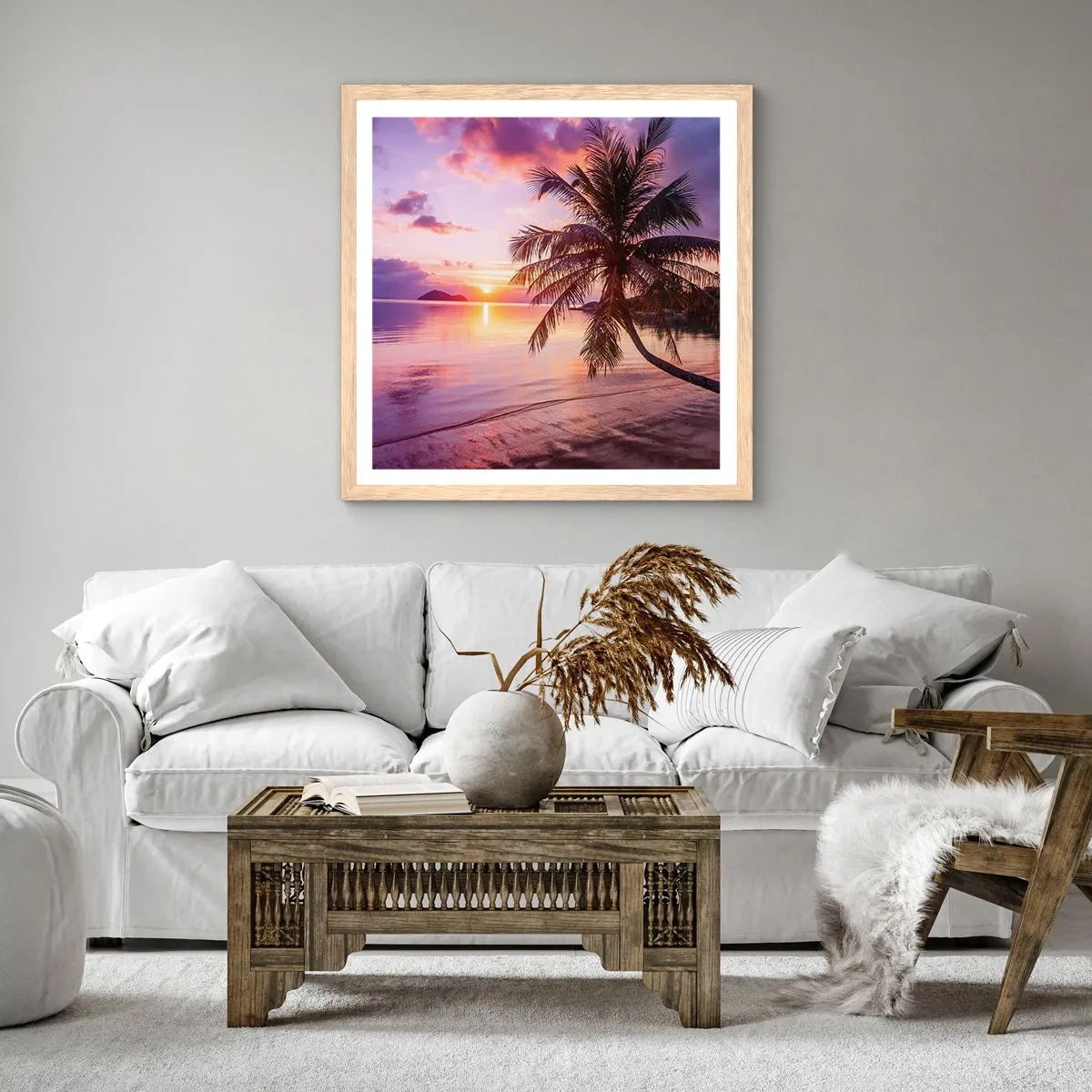 Plakat w ramie jasny dąb - Błogość aż po horyzont - 40x40 cm