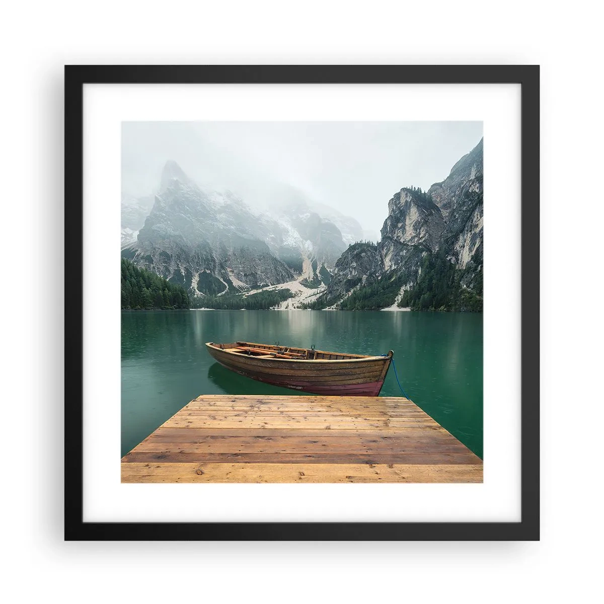 Plakat w czarnej ramie - "I dumne opoki czoła" - 40x40 cm