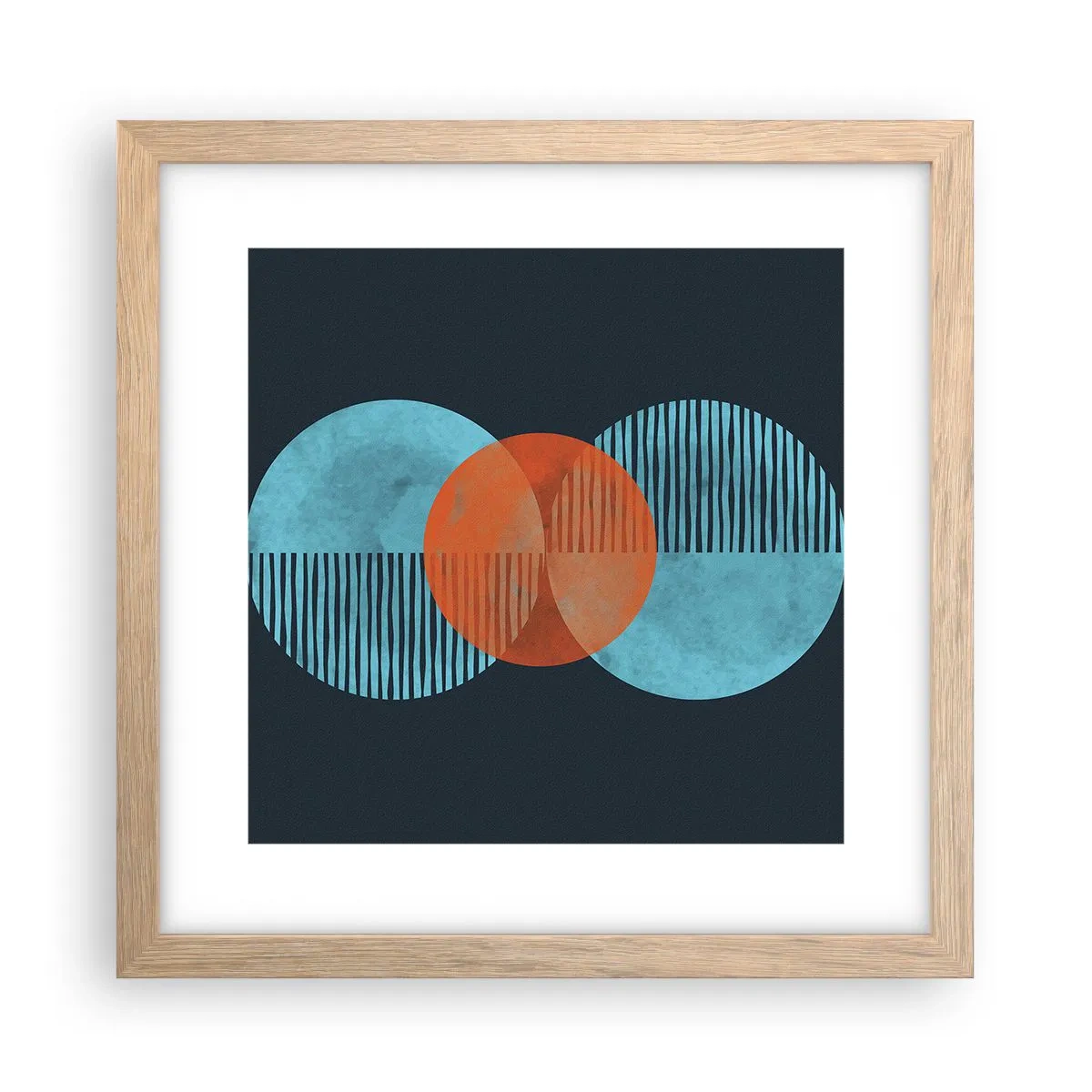 Plakat w ramie jasny dąb - Kompozycja symetryczna - 30x30 cm