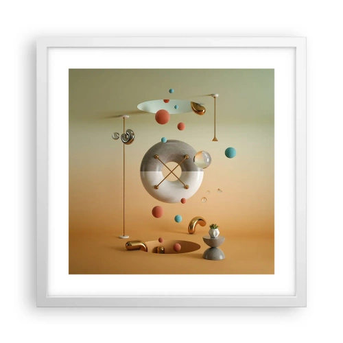 Plakat w białej ramie - Wszystko się zdarzyć może - 40x40 cm