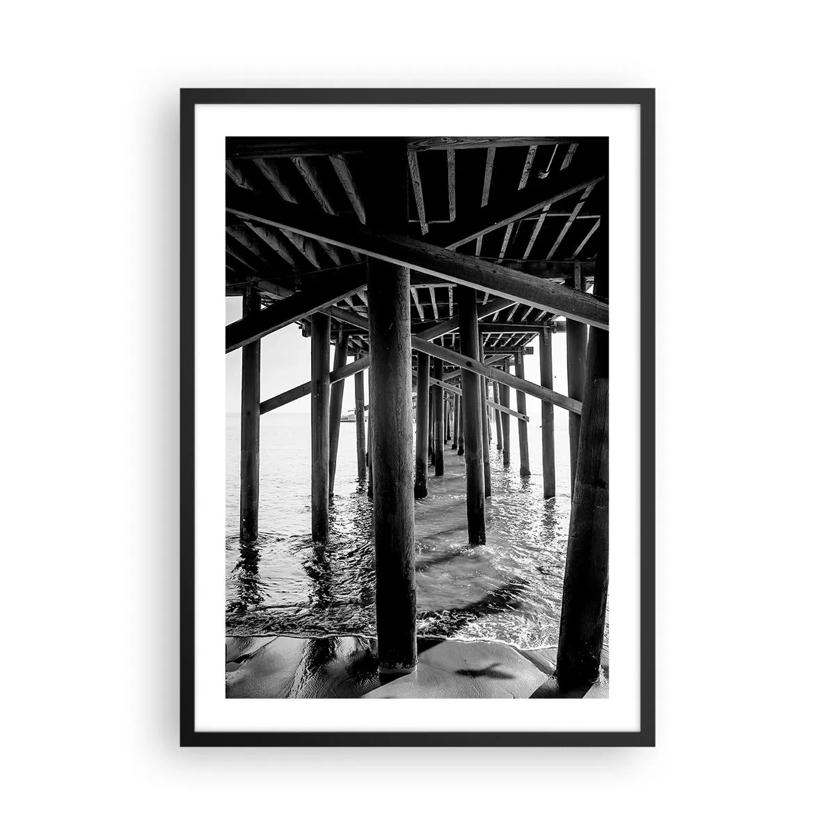 Plakat w czarnej ramie - Plażowa kryjówka - 50x70cm - Plażowa kryjówka - Nowoczesna dekoracja ścienna do salonu i sypialni ARTTOR