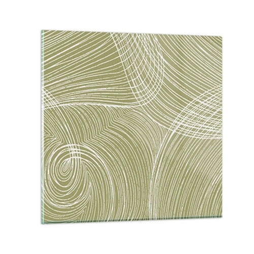 Obraz na szkle - Abstrakcja misterna w bieli - 30x30 cm