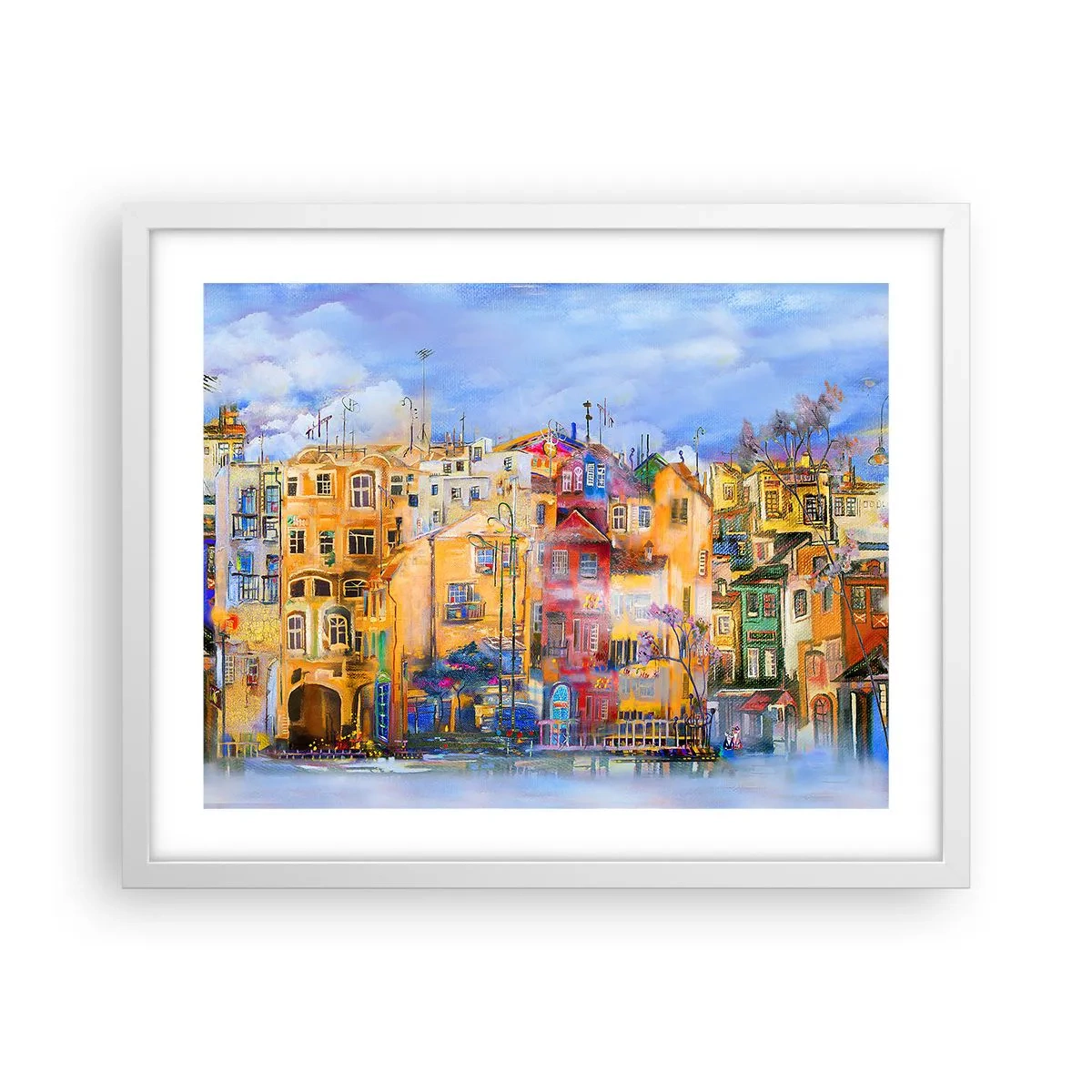 Plakat w białej ramie - Jesteśmy razem - 50x40 cm