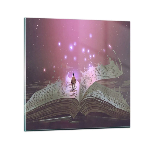 Obraz na szkle - Zaproszenie do innego świata - przeczytaj! - 30x30 cm
