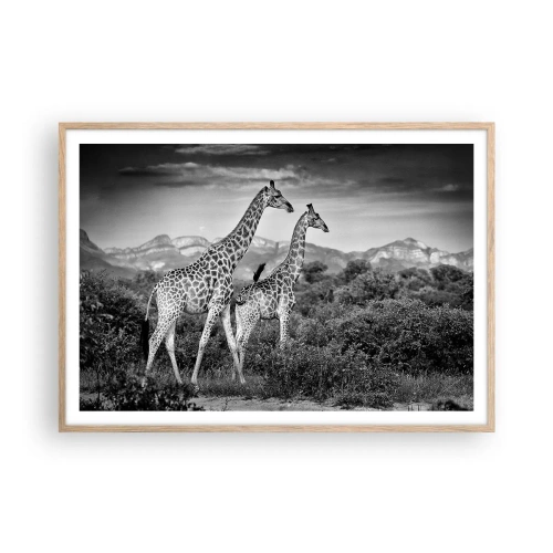 Plakat w ramie jasny dąb - Wyższe sfery w Afryce - 100x70 cm