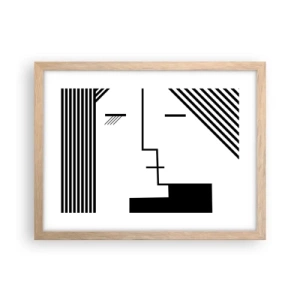 Plakat w ramie jasny dąb - Po prostu pocałunek - 40x30 cm