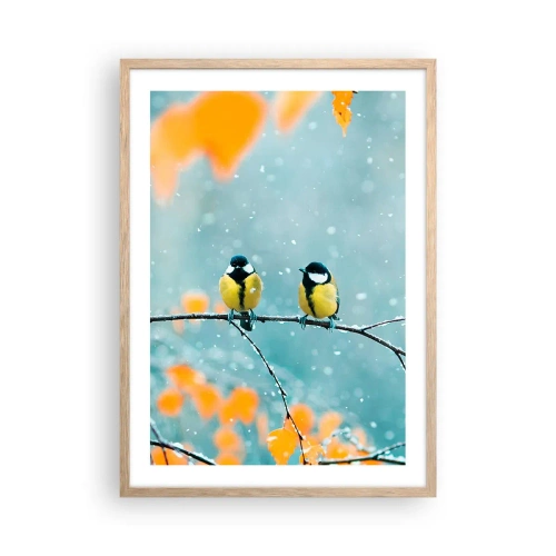 Plakat w ramie jasny dąb - Ptasie plotki - 50x70 cm