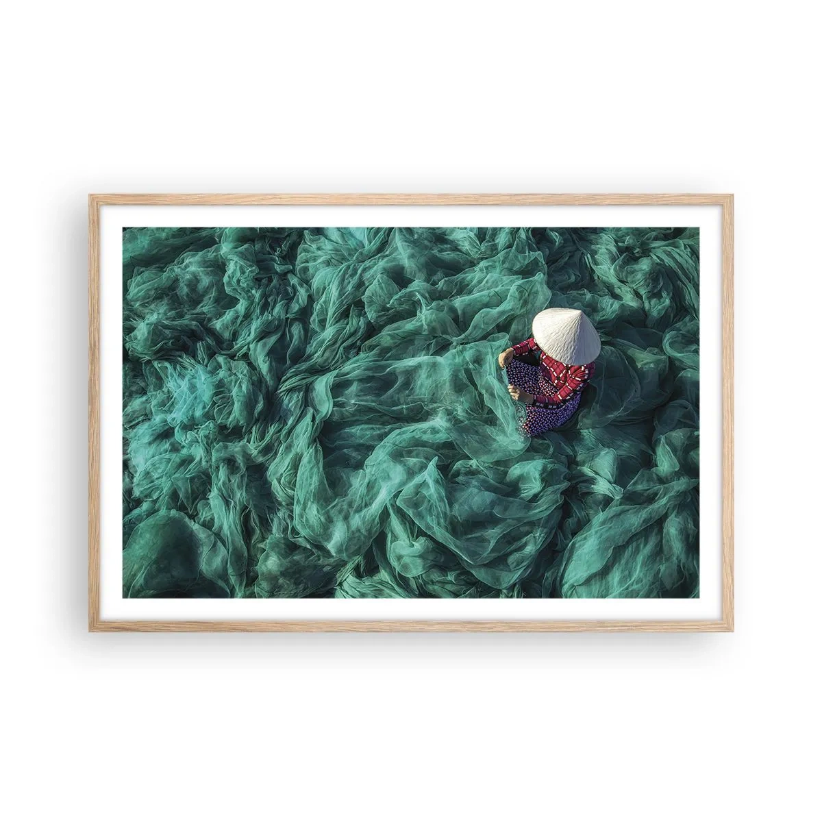Plakat w ramie jasny dąb - W morzu sieci - 91x61 cm